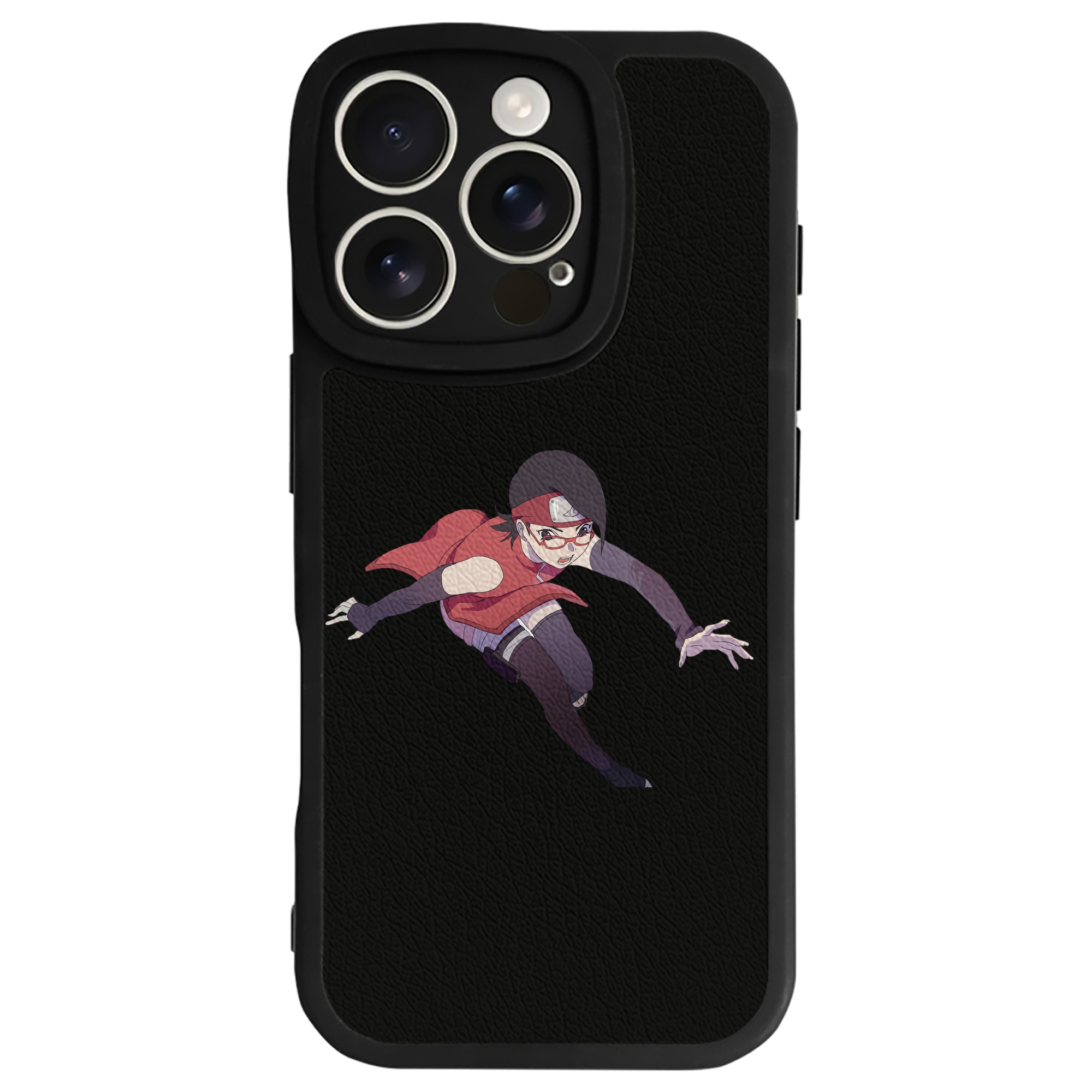 （画像用） NARUTO -ナルト- うちは サラダ Uchiha Sarada 【iPhone 16シリーズ対応】シリコンスマホケース（レザー調） 材質：シリコン